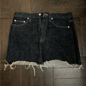 Reformation Black Denim Mini Skirt